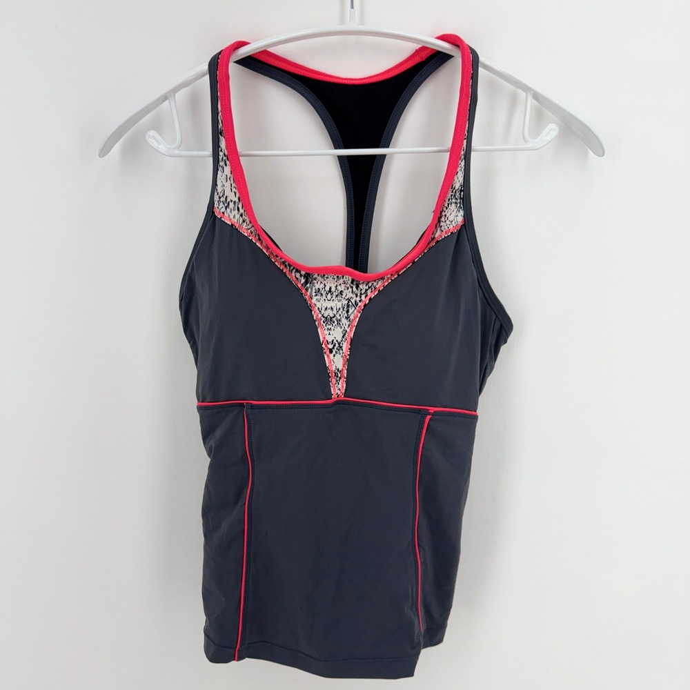 Athleta Women Torpedo Tankini Tank Asphalt Pink SM Running Aerobic Yoga Bra Top